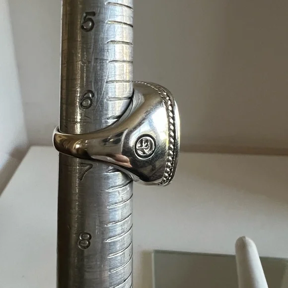 David Yurman 20mm sterling silver diamond amethyst ring NEW⭐️ - Picture 5 of 10